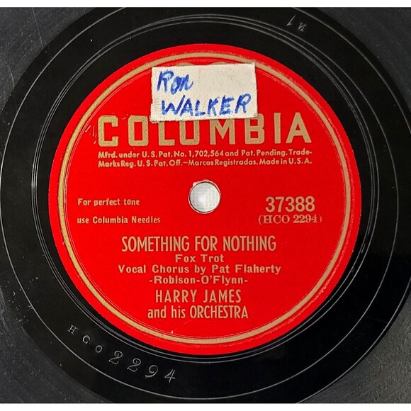 Harry James 78 Something For Nothing / Tomorrow on Columbia 37388 V++ Jazz - Picture 1 of 2